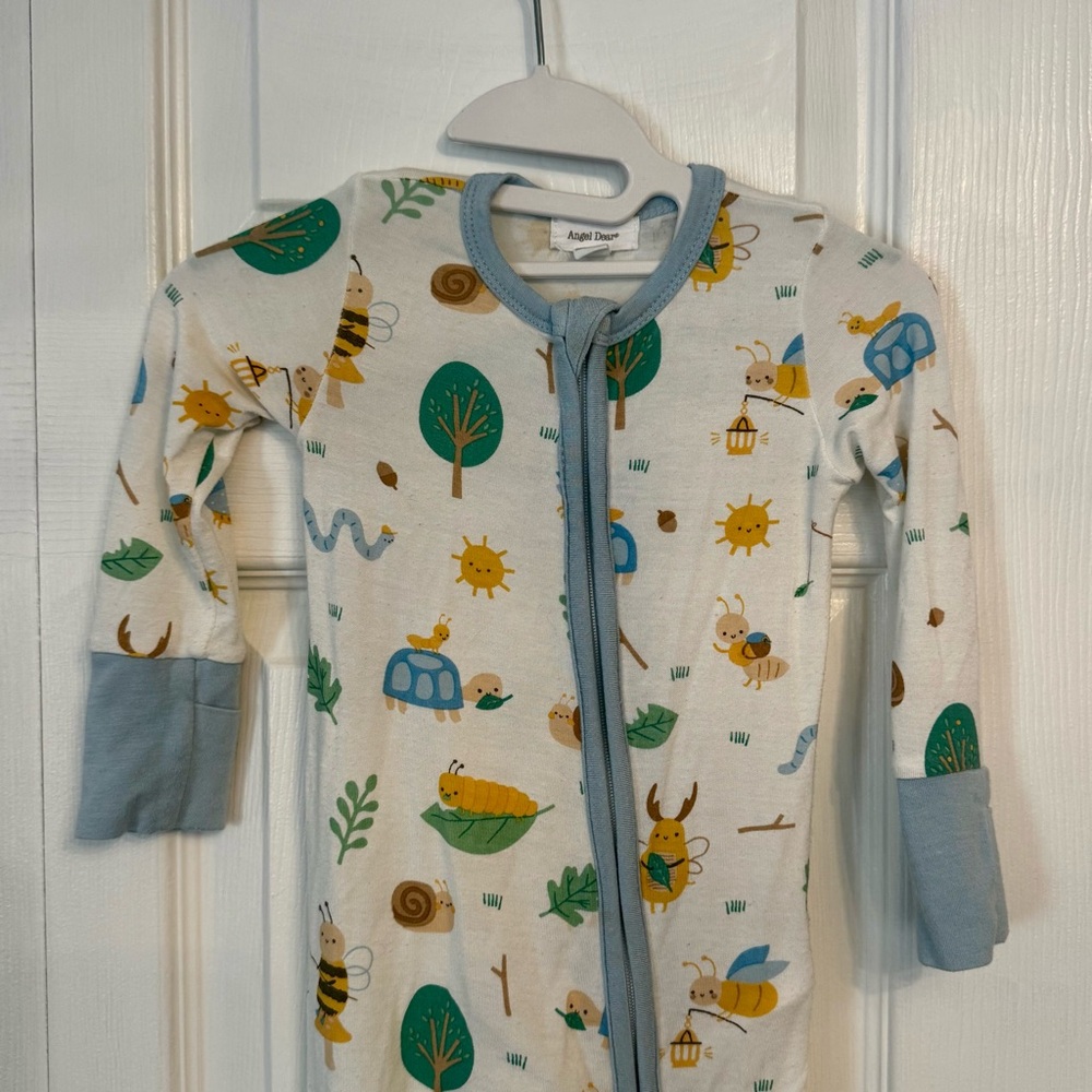 GUC Angel Dear Convertible 2-way Zipper Romper, 3-6 months, Springtime Bugs
